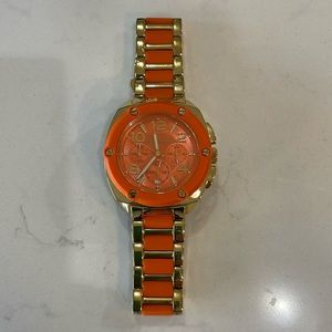 Michael Kors Watch, Orange and Gold